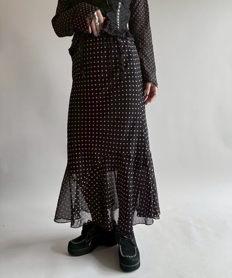 【USED】 Dot Pattern Long Skirt  /250412-007