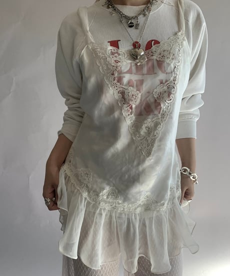 【USED】 Lace Patterned Camisole Slip Top/241124-018