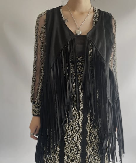 【USED】N/S Fringe Vest/ 231009-015