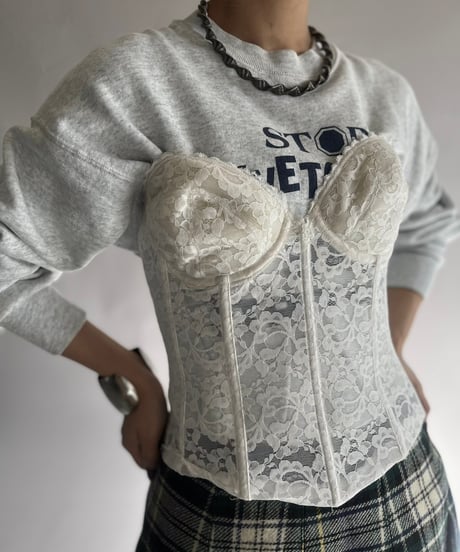 【USED】 Lace Patterned Corset Top/241130-017