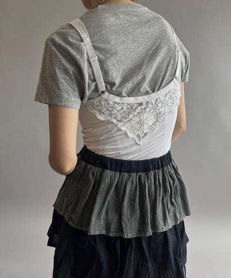 【USED】 Lace Patterned Camisole Leotard Top /240928-025