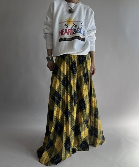【USED】 Check Patterned Pleats Kilt Skirt / 241019-023