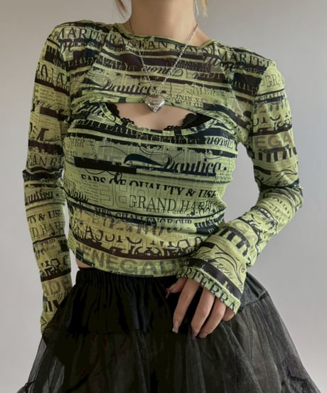 【USED】 Sheer Layered Design Top / 251227-002