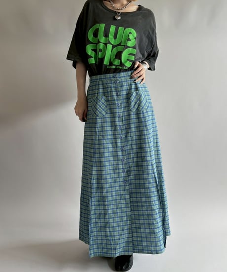 【USED】  Checked Long Skirt/250823-003