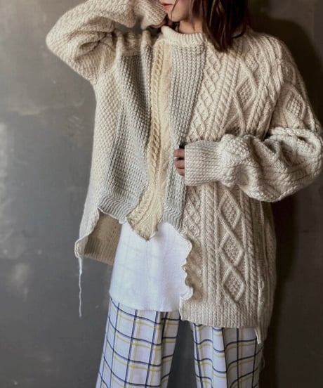 【RE;CIRCLE】 Patchwork Cable Knit ① / 201112-022