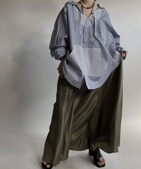【RE;CIRCLE】 RE Stripe Shirt Mexican Hoodie / 220423-029