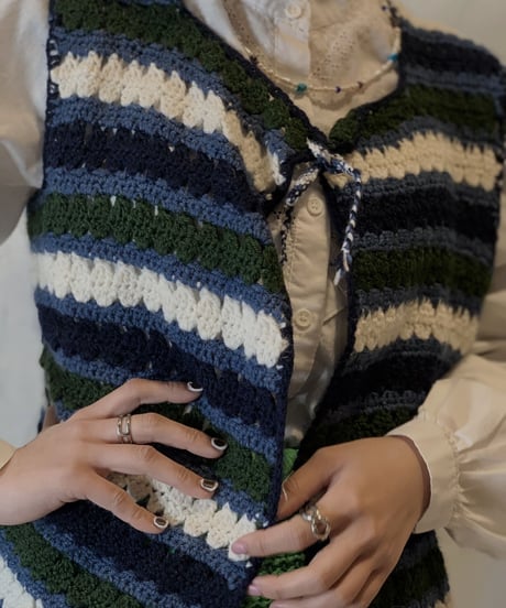 【USED】Crochet Knit Vest/210217-061