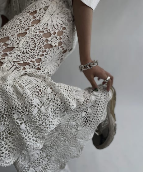 【RE;CIRCLE】 RE Crochet Tiered Pants / 220818-013