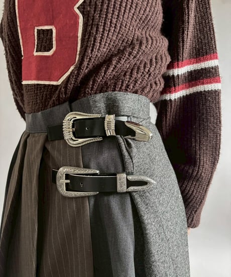 【RE;CIRCLE】 RE Suit Pleats Wrap Skirt/ 260108-004