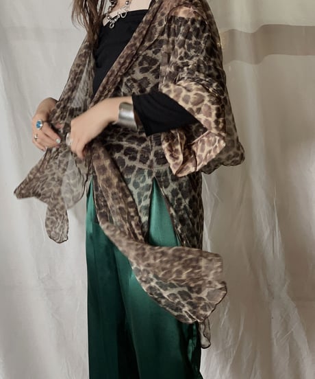 【USED】 Leopard Patterned See-through Top/210630-034