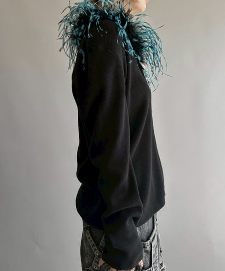 【USED】 Fur Knit Zip Cardigan /251018-008