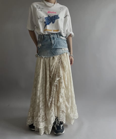 【USED】 Made in USA 89's Hanes Kings Sign T-Shirt/ 240429-028