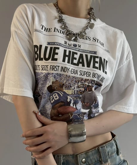 【USED】 07's GILDAN American Football Newspaper T-Shirt / 260607-015