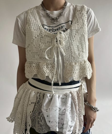 【RE;CIRCLE】RE Crochet Short Vest / 250515-001