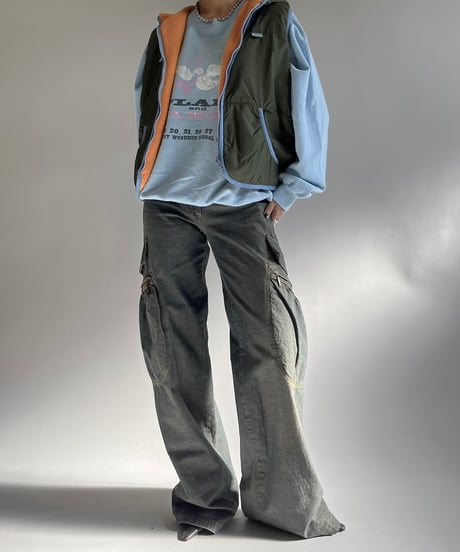【USED】 90's Reversible Hooded Vest /250104-038