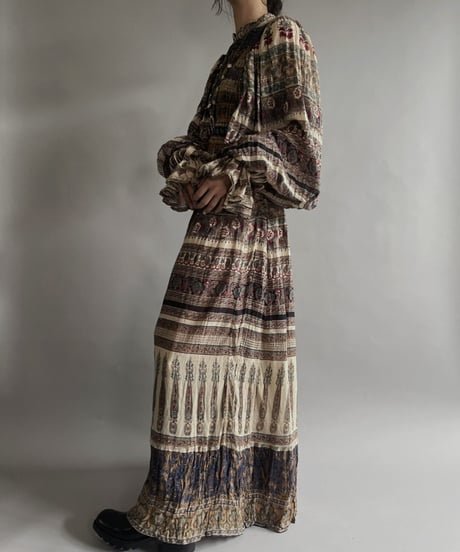 【RE;CIRCLE】 RE Indian Cotton Balloon Sleeved One-piece / 220901-005
