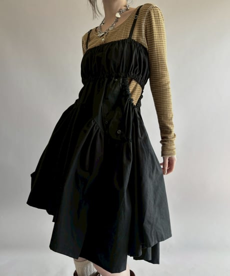 【RE;CIRCLE】 RE ARMY Gather Middle One-piece Black / 260326-002