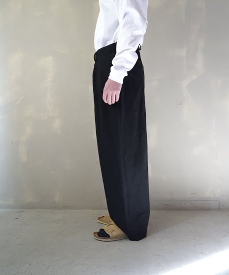 【RE;CIRCLE】 RE 1950s Flench Linen Slacks  BLACK / 221031-002