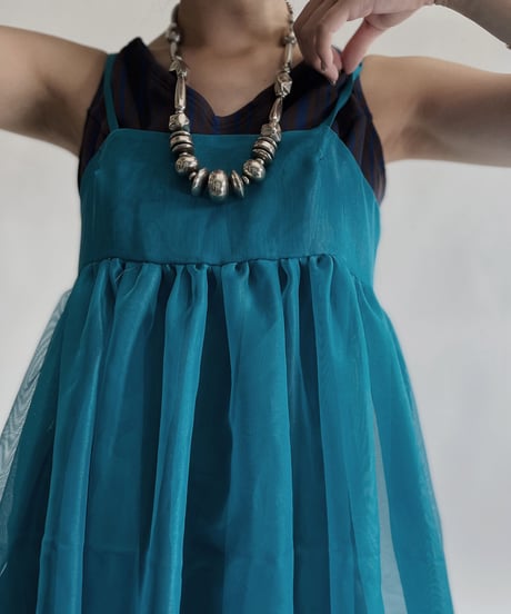 【RE;CIRCLE】 RE Sheer Blue Camisole One-piece / 220721-006