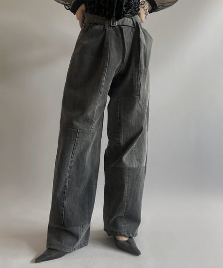 【RE;CIRCLE】 RE Denim Patch Work Pants Black / 230909-027