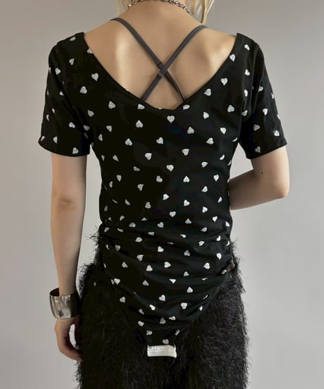 【USED】 Heart Pattern Leotard T-Shirt / 260704-020