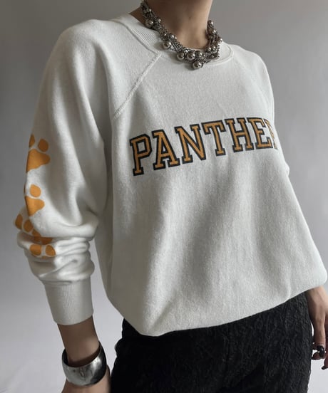 【USED】 Made in USA 80's PANTHERS Raglan Sweat Top /240928-016