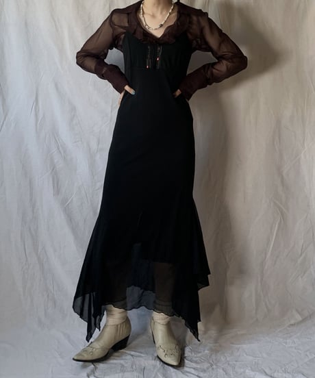 【USED】L/S See-through  Blouse  /210318-007