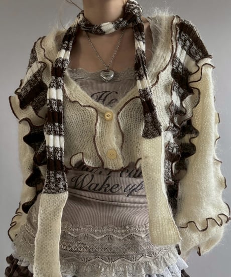 【RE;CIRCLE】 RE Mellow Mohair Knit Cardigan + Tie/ 251127-004