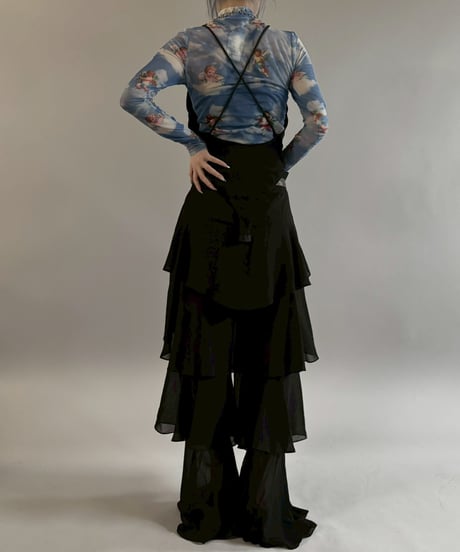【USED】 Tiered Layered Sheer Pants /260307-024