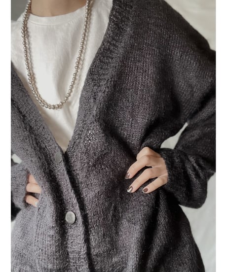 【USED】  Acrylic Knit Cardigan/220127-027
