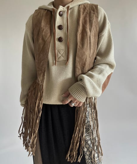 【USED】  Suede Fringe Vest /250118-006