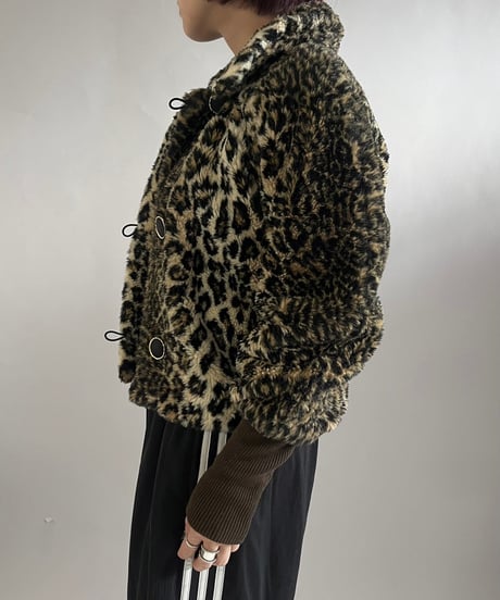 【USED】 Made in ITALY Leopard Patterned Fake Fur Jacket /241221-013