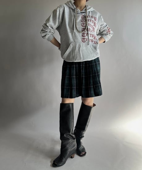 【USED】 Check Patterned Wool Pleats Skirt / 241019-031