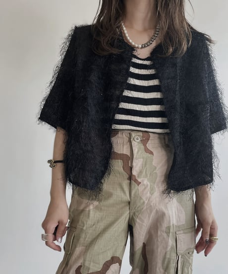 【USED】 Short Sleeves Shaggy Cardigan / 220430-002
