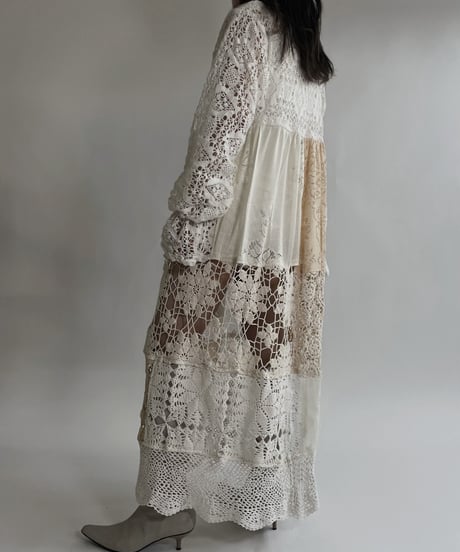 【RE;CIRCLE】 RE Crochet Lace Patchwork One-piece / 220526-008