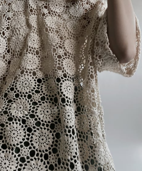 【RE;CIRCLE】 RE Crochet Lace S/S Hoodie / 220427-028