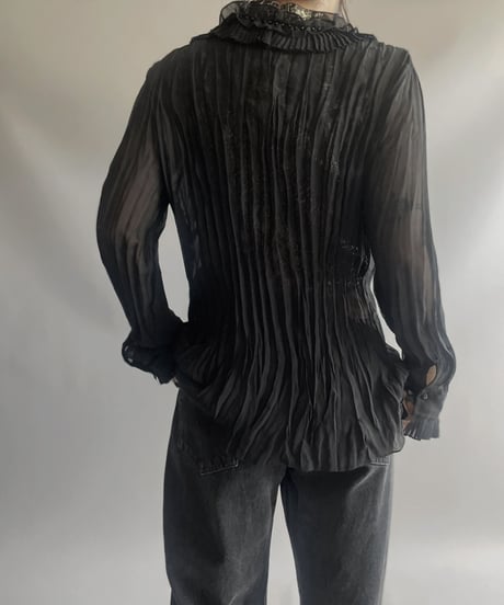 【USED】  L/S Sheer Frill Shirt / 230909-001