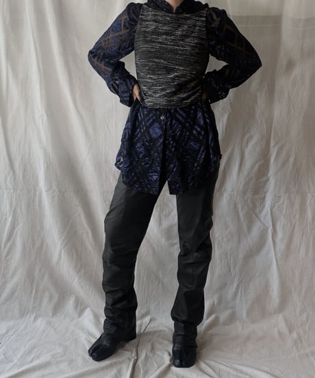 【USED】  Velor Patterned See-through Shirt/210407-007