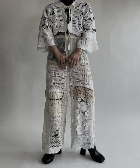 【RE;CIRCLE】 RE Crochet Lace Flare Sleeves Bolero / 220526-038