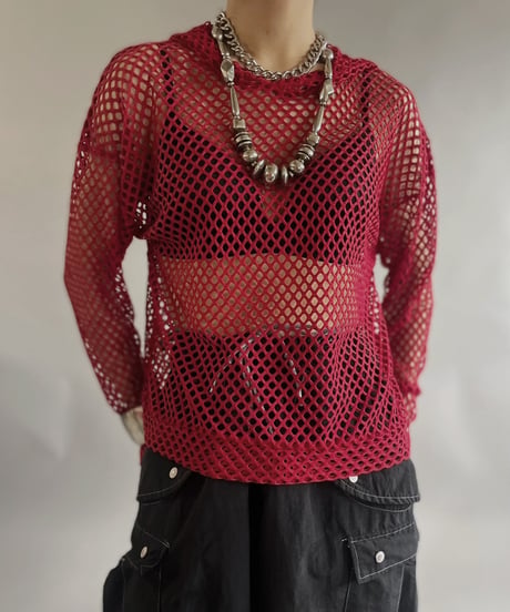 【USED 】 Mesh Hoodie Top /240505-019