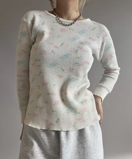 【USED】 made in USA Health Knit Thermal Top / 260207-017