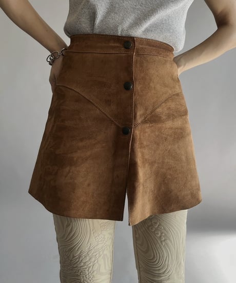 【USED】 Suede Mini Skirt/  240224-019