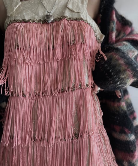 【USED】 Lame Fringe Camisole Top / 231112-014