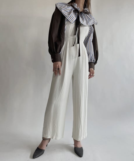 【RE;CIRCLE】 RE Striped Shirt Detachable Collar + Bolero / 220609-009