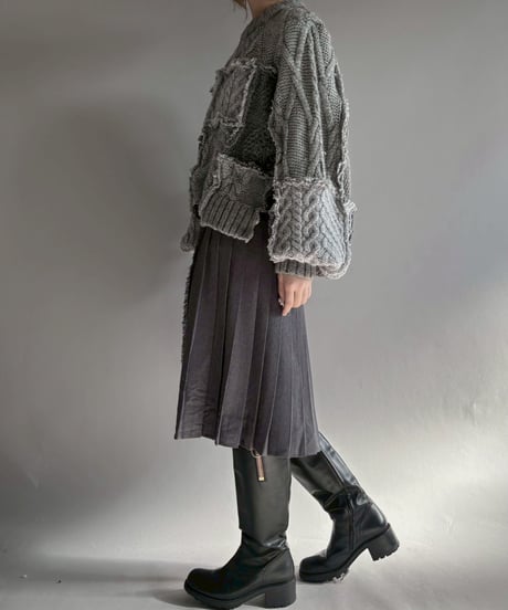 【RE;CIRCLE】 RE Aran Knit Patchwork Pullover Top / 251218-004