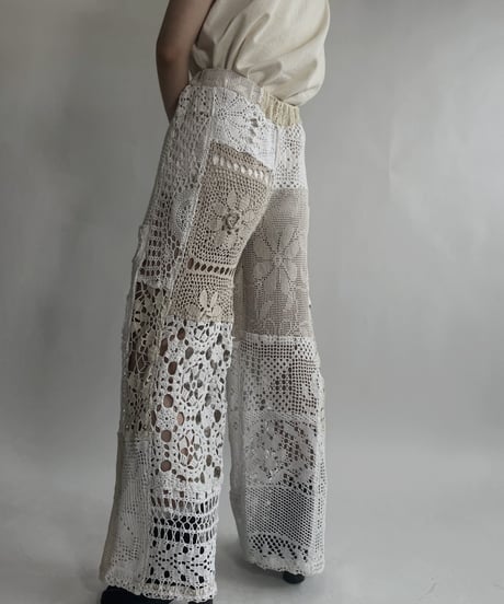 【RE;CIRCLE】 RE Crochet Patchwork Pants / 220623-026