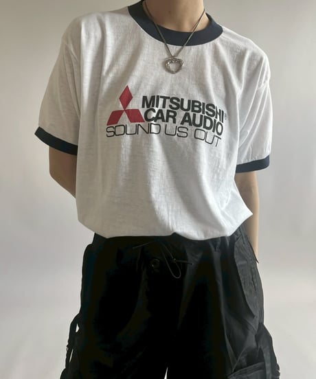 【USED】 Made in USA 80's SNEAKERS MITSUBISHI Ringer T-Shirt /250503-011