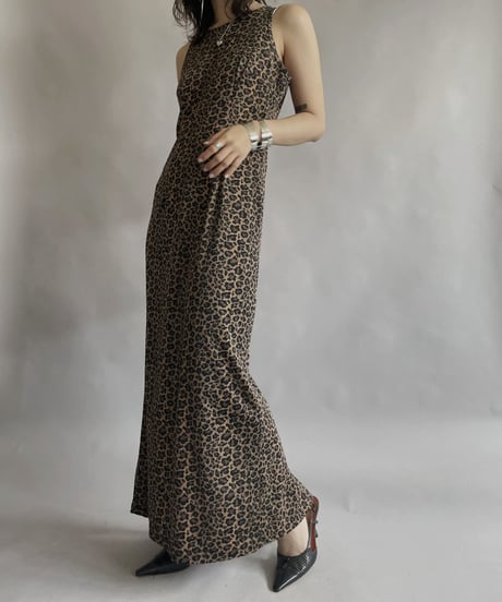 【USED】 UP FRONT Leopard Poly One-piece / 230506-038
