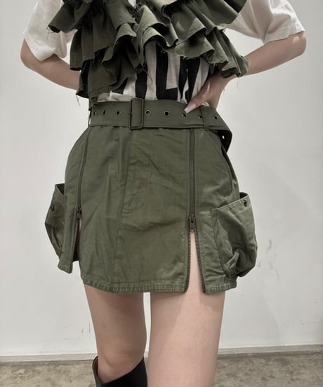 【 RE;CIRCLE】 RE ARMY Double Zip Mini Skirt/ 250703-002