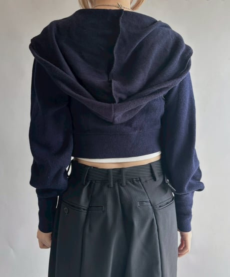 【RE;CIRCLE】 RE Hooded Acrylic Short Cardigan / 251016-005